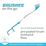 The Evolution of Oral Care | 4-in-1 Tool (Paste + Brush + Floss + Pick) | Individually Wrapped | Disposable | Prepasted Travel Toothbrushes | Small Adult Toothbrush - (24-Pack) - Image 3