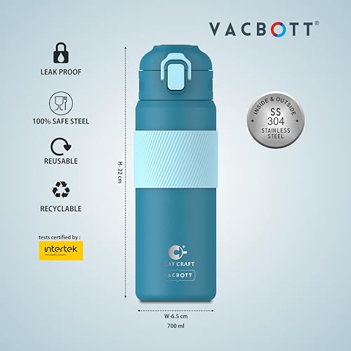 Image of Clay Craft Vacbott Vaccum Amber Double Walled 18 Hours Hot and 24 Hours| Cold Water Bottle Vacuum Insulated|Thermosteel| Flask Bottle 700 ml|Travelling|BPA-Free|BIS Certified|1Year Limited Warranty
