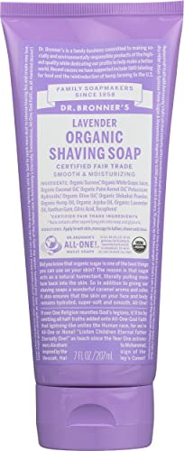Dr. Bronner's Organic Lavender Shaving Soap, Vegan, Non GMO, 7 Fluid Ounce (Pack Of 1)