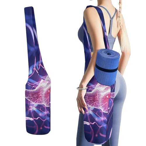 Sac de transport pour tapis de yoga à motif bleu du studio au parc