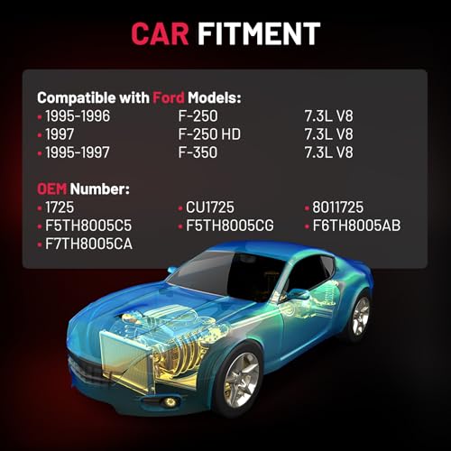 Image of BDFHYK 1725 Aluminum Radiator for Ford F-250 F-350 1995-1997, CU1725, 26mm Core, Direct Fit Replacement, OE F5TH8005C5 F6TH8005AB F7TH8005CA