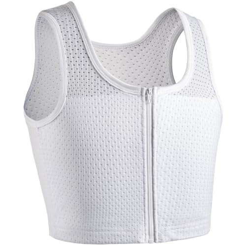 XUJI Brust Binder Atmungsaktive Kompression Binder mit Reißverschluss für Transgender FTM Tomboy Cosplay (W S)
