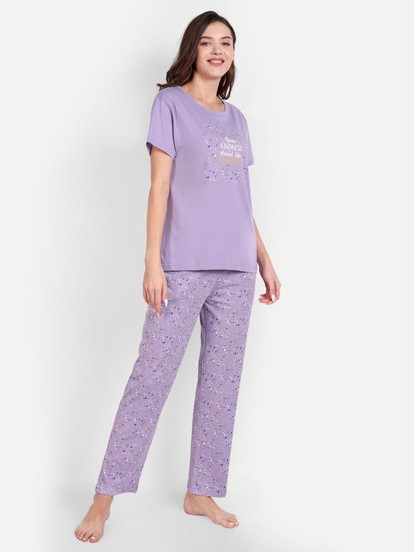 Image of Bedtime story Cotton Night Suit for Women Girls | Women's Cotton Printed Pant & Top Night Suit Set Pyjama Set Sleepwear Nightwear Nightdress Loungewear