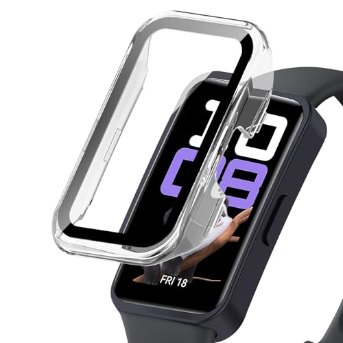 Image of For Huawei Band 10 /9 /8 Protective Case, Lightweight, PC + Tempered Glass Cover, 9H Hardness, Easy Installation, All-in-One Protection, Scratch Resistant, Shock Resistant, HD High Transmittance
