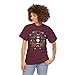 Floral Moon Phase Shirt Boho Lunar Cycle Graphic Tee with Botanical Flowers Celestial Witchy T-Shirt Maroon L