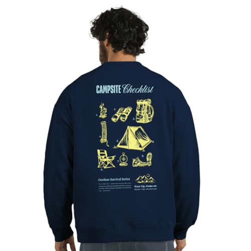 Image of Nobero Men's Graphic Printed Oversized Sweatshirt | Cotton Rich Fleece Round Neck Pullover | Relaxed Fit Casual Winter Wear for Men