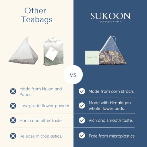 Image of Sukoon Organic Butterfly Pea Flower Tea loose leaf - 4.4 oz (125gm) - Caffeine Free, Herbal, Dried Butterfly Pea Flowers purple food coloring for cocktails