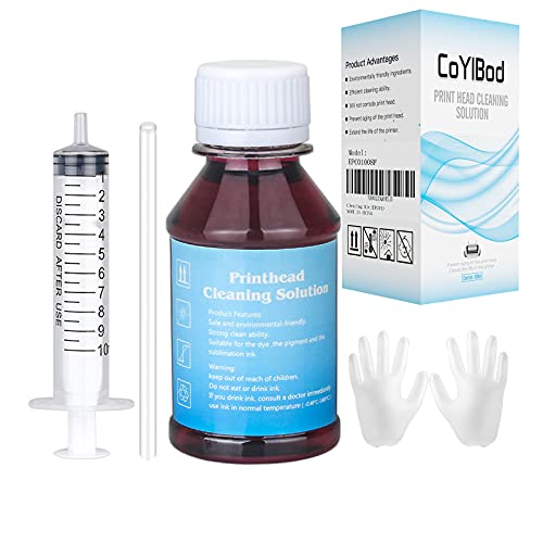 CoYlBod Inkjet Printers Printhead Cleaning kit Compatible for Epson Workforce WF-3720 WF-3725 WF-3730 WF-3733 WF-2850 WF-2830 Expression Home XP-4100 XP-4105-3.4oz 100ml Nozzle Cleaner