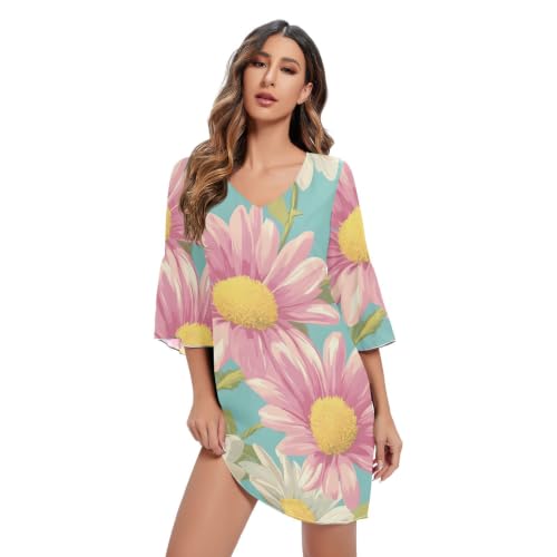 Robe en mousseline aquarelle pastel daisy une création d'été raffinée