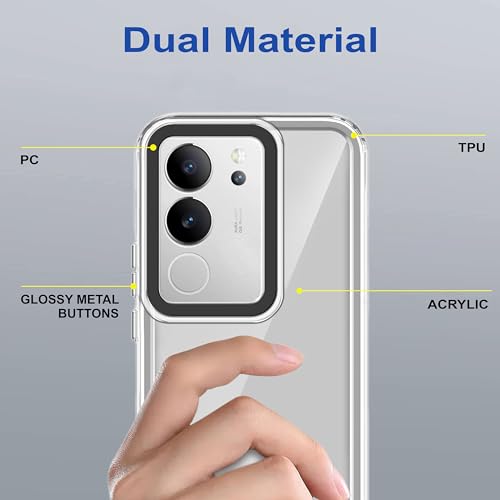 Image of Zapcase Back Case Cover for Vivo V29 Pro 5G | Compatible for Vivo V29 Pro 5G Back Cover | Case Cover with Camera Protection | (TPU + PC | Transparent)