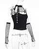 YINGWIN Gothic Fishnet Patchwork Punk Tank Tops Women's Grunge Harajuku Camisole Sleeveless Cold Shoulder Sexy Tops with Sleeves #3