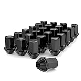 EZISOE 24 PCS 14x1.5 Pitch Studs Wheel Lug Nuts, 1.8 inch Height OEM Factory Style Acorn Seat Lug Nuts, Black Finish, 7/8' Hex, 60 Degree Conical Seat for Silverado, Sierra 1500