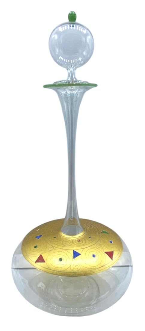 Bouteille en verre de Murano authentique or et émails soufflé à la main art moderne