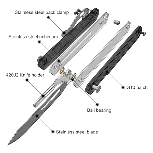 Image of OLITANS G046 Mecha Mini Slim Folding Scalpel with 5pcs #24 and 5pcs #60 G10 Handle with Liner Lock, Utility EDC Pocket Knife with Back Clip(Black)