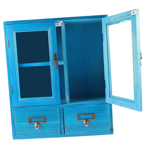Meuble d'appoint compact bois bleu pour ranger une petite cuisine