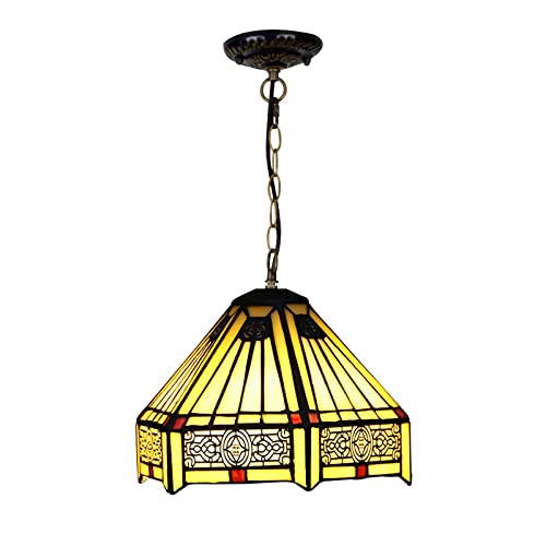 Lampe suspendue réglable en vitrail pour illuminer le salon
