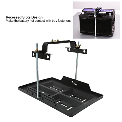 Auto Batterie Träger Halter, Universal Autobatterie Bootsbatterie Halterung mit Verstellbarer Querstange, Kfz Ersatz Zubehör für Batterien der Serie 27 30 31 Auto LKW Van Boot