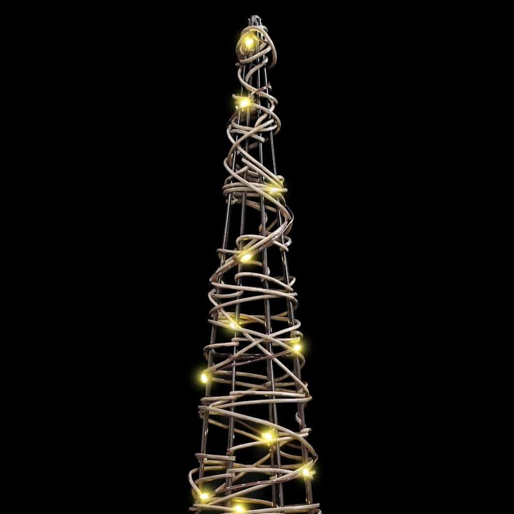 vidaXL Weihnachtsbaum 3 STK. Warmweiß 20 x 20 x 80 cm Rattan 90 LEDs