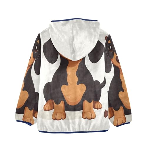 Cute Dog Girls Fleece Jacket Girls Fall Jacket Girls Zip Up Hoodie Girls Sherpa Jacket 2-10T2