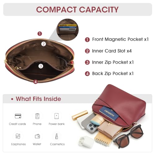 Image of Kattee Small Leather Crossbody Bags for Women, Trendy Purses Handbags Shoulder Bag, Genuine Leather Cross Body Bag for Woman