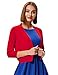 GRACE KARIN Women's Cropped Cardigan Red Christmas Sweaters Open Front Blouse Blazers for Teen Girls (Red,L)