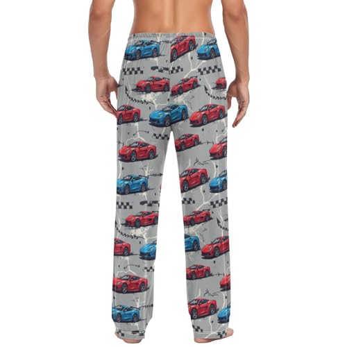 Red Blue Sportcar Truck Pajama Pants Cracked Arrow Race Cars Men's Pajama Bottoms Lounge Sleepwear PJs Sleep Pants XL2