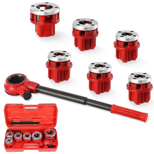 Pipe Threader Ratchet Kit with 6 NPT Dies