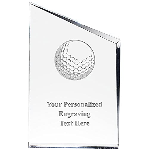 Crown Awards Golf Ball Incline Slant Personalized Acrylic Award - 8" H Custom Trophy for Golf Players with Free Laser Engraving Prime