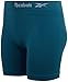 Reebok Womens Boy Shorts Underwear - 4 Pack Seamless Long Leg Boyshorts Panties for Women (S-3X, available in Plus Size), Size Small, Deep Teal/Black/Light Grey/Evening Blue