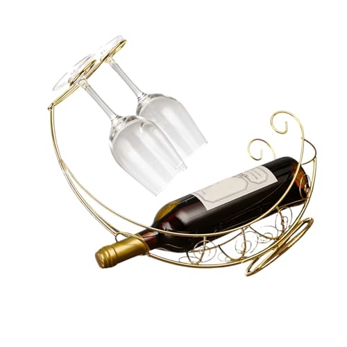 Hsyzygian Estante decorativo de hierro para botellas de vino, soporte de exhibición para espacios de estar, bodas, fiestas, decoración de vino de metal resistente