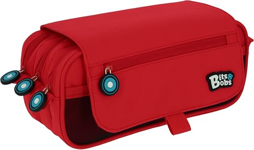 Grafoplás , Estuche Escolar Triple Con Solapa Niños Unisex, Rojo, 23x10x10cm