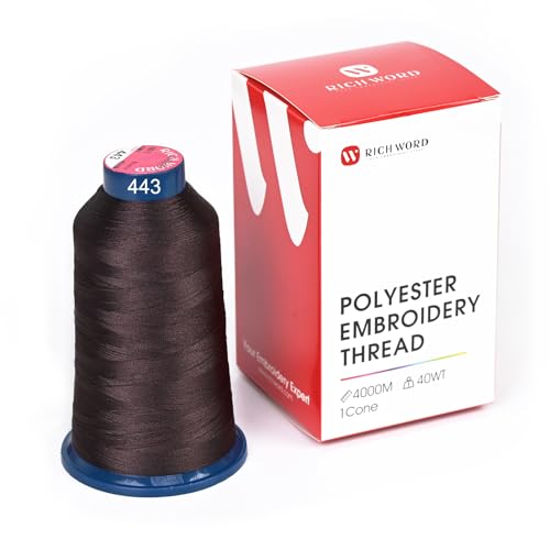 Image of Poolin Polyester Machine Embroidery Thread 4000M 40WT Dark Chocolate Brown 0443