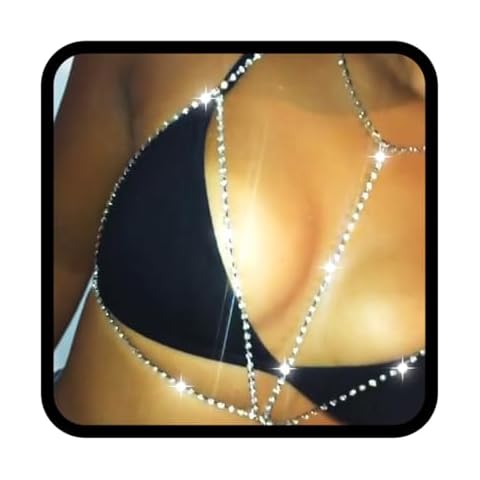 Flovel Sparkly Rhinestone Body Chain for Women Cover