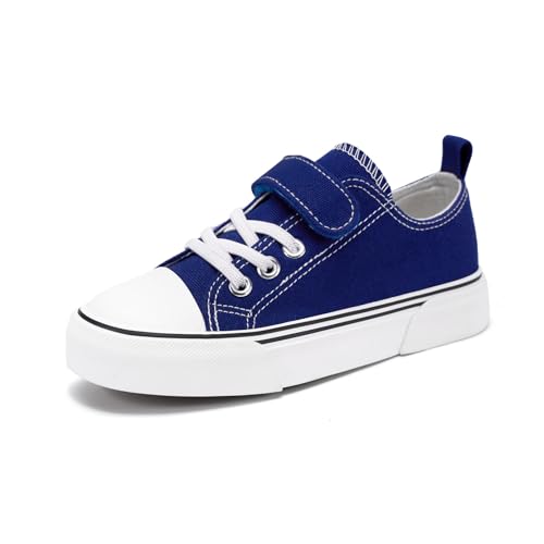Image of Zoroadke Toddler Boys and Girls Sneakers Low Top Adjustable Strap Canvas Shoes for Kids