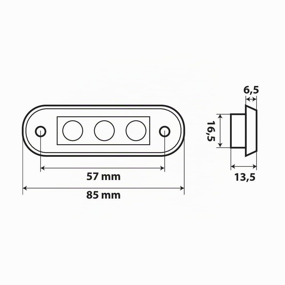 Lampa 97019 Set 20 pz, Luce ingombro a 3 LED, Montaggio ad Incasso, 12/24V - Arancio