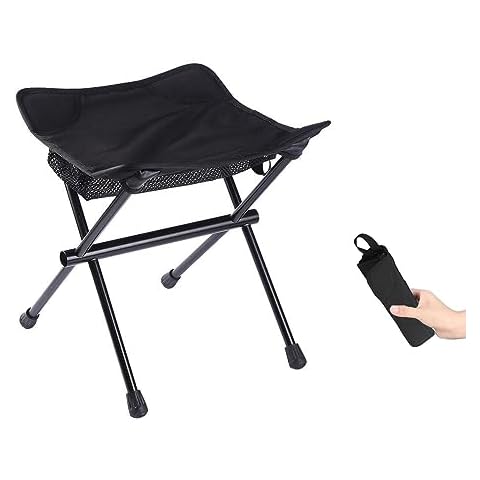 LIFEWITHCAMP Camping Stool Lightweight Small Folding Chair 13 Inch Portable Folding Stool for Outdoor Walking Hiking Fishing 400 LBS (Stool-Black) Cover