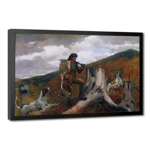 Poster A Huntsman And Dogs Winslow Homer toile suspendue 61x91 cm