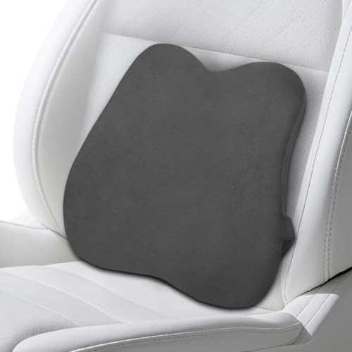 Quirlig Cojin Lumbar Coche, Cojin Lumbar Silla Oficina Ergonómico, Almohada Lumbar con Esponja Memoria, cojín de Soporte Lumbar, Respaldo Lumbar para Silla Oficina, Coche, Gris
