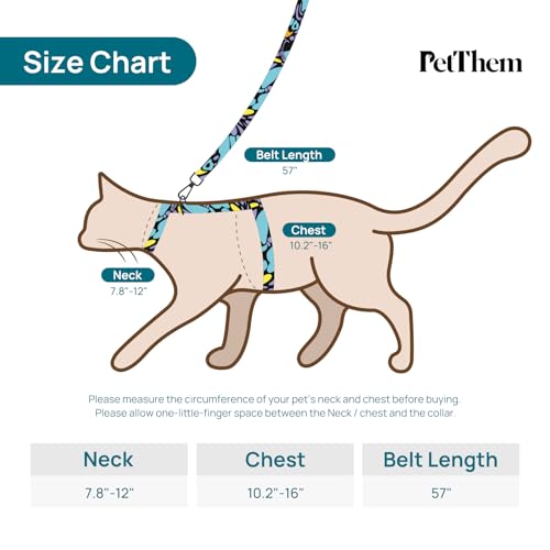 Adjustable Cat Harness and Leash Set Escape Proof (Butterfly Magic) | Comfortable Soft Lightweight, Use Safe & Easy, Walking Travel Kitten Harness for Small Medium Large Cats - Image 7