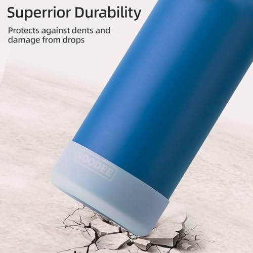 Image of koodee Insulated Water Bottle-32 oz Stainless Steel Vacuum Insulated Water Bottle with Straw Lid, Double Wall Metal Sports Water Bottle for Men (Navy)