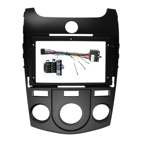 Fits for KIA Forte Cerato 2008-2013 Manual AC Black Car Radio Stereo Fascia Frame Double DIN 9 inch Dash Installation Mounting Kit