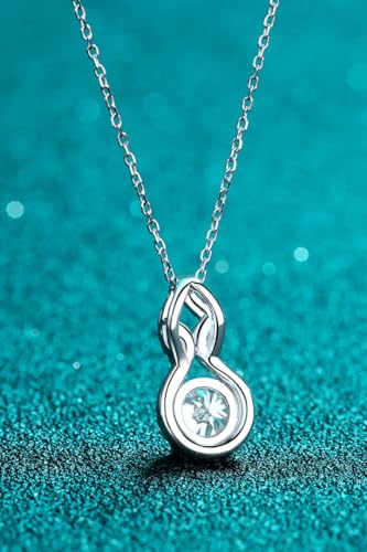 Image of 1.2 ct GRA Certified Moissanite Pendants for Women and Girls, 925 Sterling Silver with Free Chain D VVS1