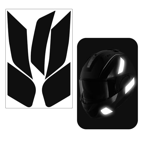 Ensemble de 5 Bandes Adhésives Réfléchissantes pour Casque de Moto | Autocollants Universels pour Sécurité et Visibilité Accrue | Design Racing,...