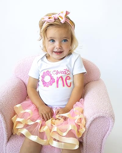 Luke and Lulu 1st First Birthday Baby Girl Tutu Outfit - Sweet One - Donut Birthday Party3