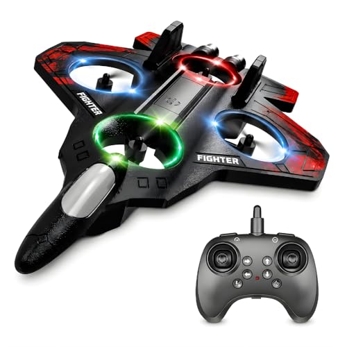 Image of Remote Control Airplane for Kids | RC Airplane Fighter Jet with Light, 360 Flip, Stunt Roll Easy to Fly Stable Jet Fighter Toys for Boys & Adults | Design As Per Stock