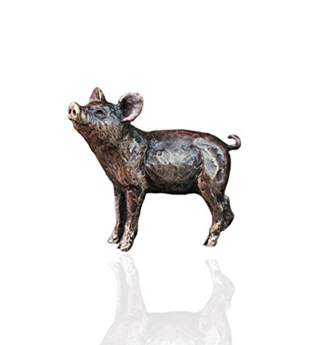 Butler & Peach maialino in bronzo, statuine in