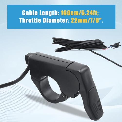Image of 7 /8'' 22mm Ebike Thumb Throttle, Electric Scooter Throttle, Electric Throttle Thumb Throttle, Left /Right Hand Thumb Throttle for 36V 48V 60V 72V Electric E-Bikes (SM Plug)