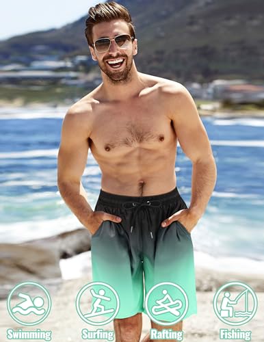 Mens Swim Trunks with Compression Liner Mens Bathing Suit 7 Inch Inseam Quick Dry Mens Board Shorts Men's Swimwear Men4