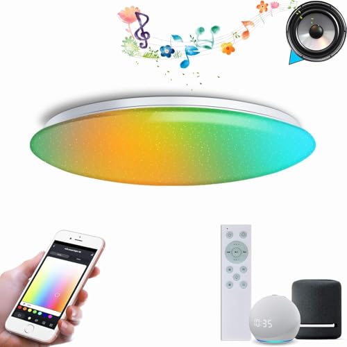 Hoyoomi LEDV[OCg 8 4500lm 45w  F ANTΉ BluetoothXs[J[ 邳[ F ȃGl 铔 Rt ^ rO Ɩ V dC tȒP