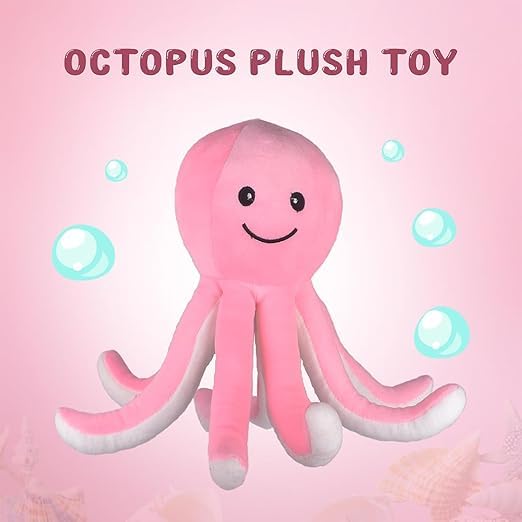 Image of Green Octopus Plush Soft Toy for Kids - 30cm Stuffed Animal | Cute & Cuddly Sea Animal Toy for Boys & Girls | Birthday Gift